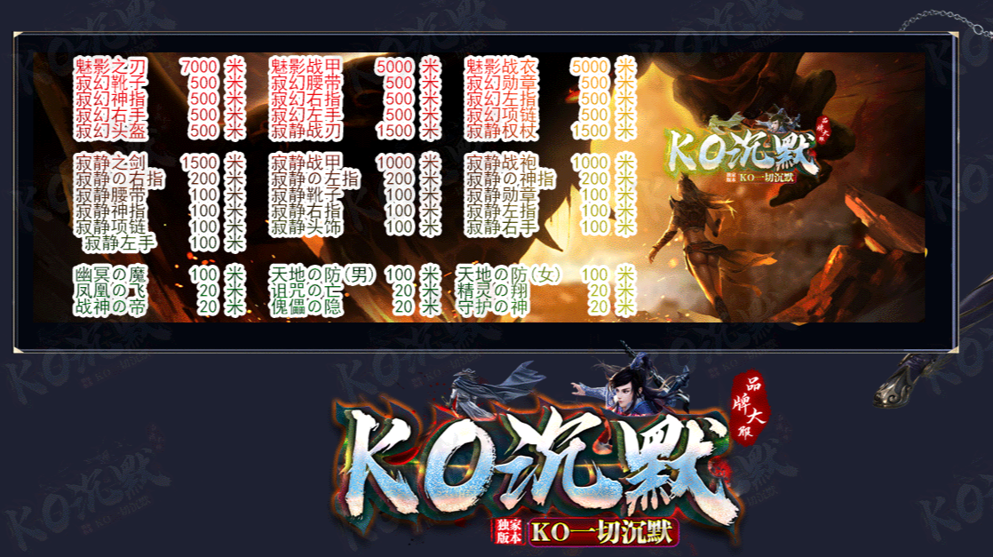 KO沉默复古1级鉴定BUFF铭文三职业